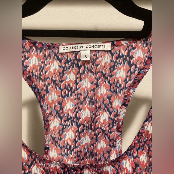 Collective Concepts heart print hi-lo racer back sleeveless top Size Small - Picture 4 of 6